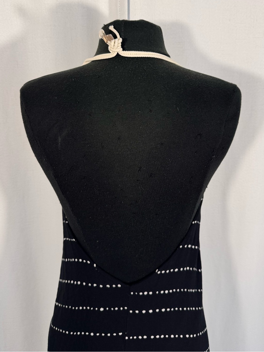 Vix Paula Hermanny Black & White Dot Stripe Halter Maxi Dress - Picture 4 of 6